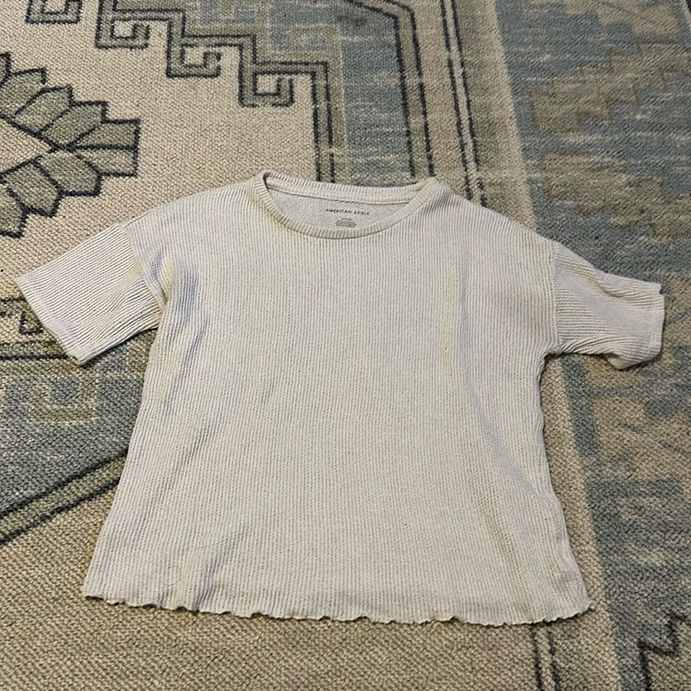 American eagle waffle tee shirt lettuce hem